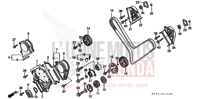 ABDECKUNG, VORNE/STEUERRIEMEN von Pan-European ABS PEARL MULBERRY RED (R178D) von 1993